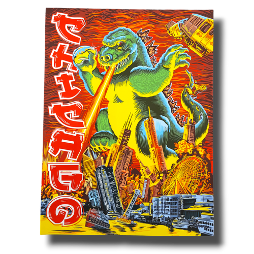 Godzilla V Chicago 18x24