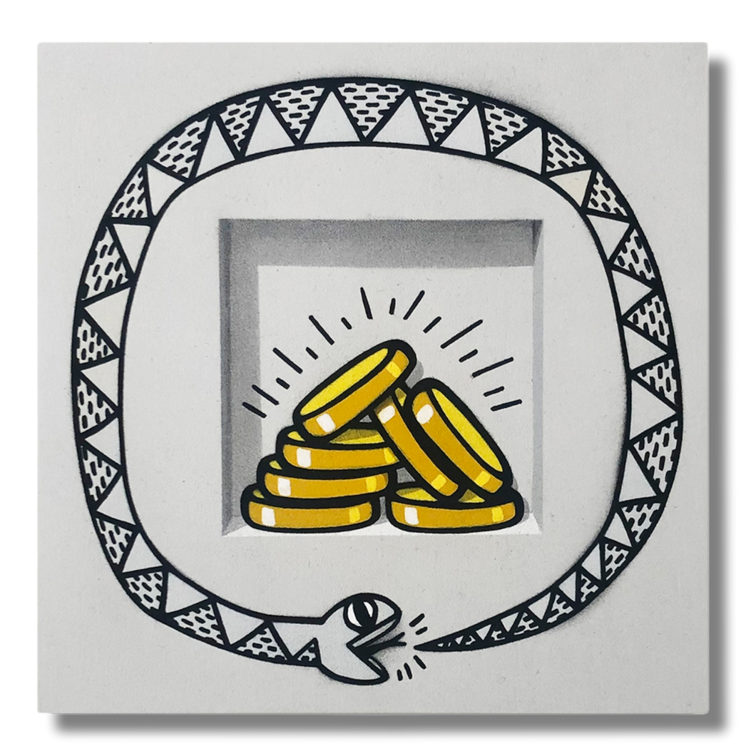 7 Gold Coins (Ode to Keith Haring - The Ouroborus)