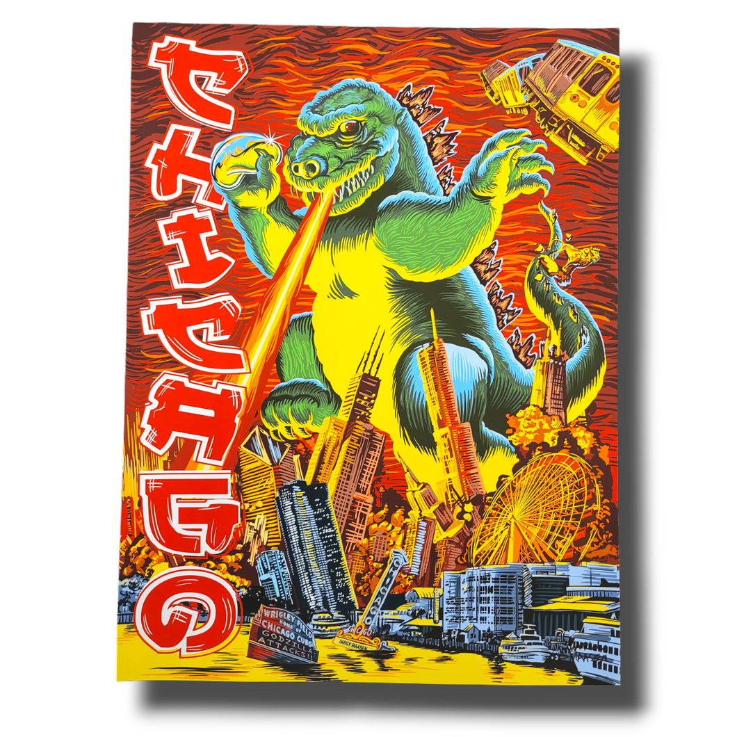 Godzilla V Chicago 18x24