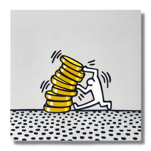 9 Gold Coins (Ode to Keith Haring - The Leaning Tower)