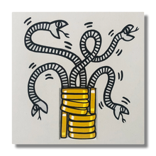 Load image into Gallery viewer, 10 Gold Coins (Ode to Keith Haring - The Snake Pit)