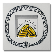 Load image into Gallery viewer, 7 Gold Coins (Ode to Keith Haring - The Ouroborus)